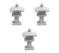GOTTAJOY 3pcs Mini Japanese Stone Pagoda Lantern Sculpture for Zen Garden Fish Tank Micro Landscape Decor