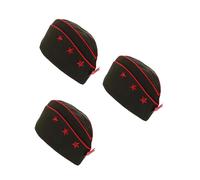 GOTTAJOY 3pcs Russian Sailor Hat Hard Edge Boat Cap with Red Star for Dance Performance and Daily Practice