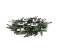 GOTTAJOY 40cm Christmas Advent Wreath Candle Holder with Pine Cone Berries for Holiday Fireplace Centerpiece Decoration