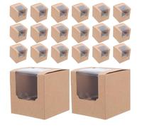GOTTAJOY 40pcs Kraft Cupcake Boxes with Inserts Individual Portable Containers for Weddings Birthdays Parties Muffins Pastries Holder