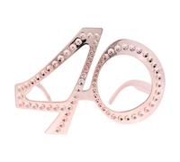 GOTTAJOY 40th Birthday Novelty Glasses Plated Rose Pink Photo Prop for Adults Parties Anniversaries