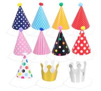 GOTTAJOY 44pcs Kids Birthday Party Hats Polka Dot Crown Headwear for Baby Shower Christmas Anniversaries Photo Props