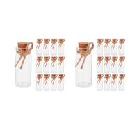 GOTTAJOY 48pcs Mini Corked Glass Bottles with Lids and Hemp String 22mm X 50mm for Wishing Messages Theme Parties Diy Craft