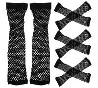 GOTTAJOY 4pair Fingerless Fishnet Mesh Gloves for Nightclub Dance Performance Breathable Costume Accessories Party Stage Show