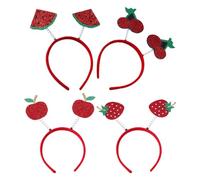 GOTTAJOY 4pcs Adorable Fruit Cartoon Headbands Festive Hair Accessories for Kids Birthday Parties Funny Hoops Toddler Girls