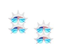 GOTTAJOY 4pcs American Flag Glasses Independence Day Party Sunglasses Patriotic Red White Blue Freedom Lady Liberty Fun Photo Booth Props for 4th of July Celebration