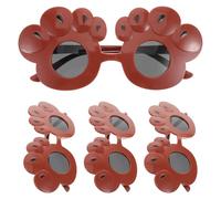 GOTTAJOY 4pcs Bear Claw Shaped Party Sunglasses for Kids Jungle Animal Eyewear Fancy Dress Props Summer Beach Theme Accessories