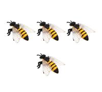 GOTTAJOY 4pcs Bee Figurine Realistic Animal Model Educational Toy Plastic Insect Teaching Prop for Kids Science Learning