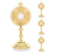 GOTTAJOY 4pcs Catholic Jesus Cross Ornaments for Home Decor Religious Standing Crucifix Church Worship Alloy Crafts