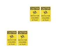 GOTTAJOY 4pcs Children Playing Caution Sign Slow Kids Safety Warning Plate for Neighborhoods Schools Parks Driveways Outdoor