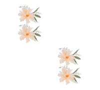 GOTTAJOY 4pcs Floral Curtain Tiebacks Clip-on Decorative Flower Holdbacks for Drapes with Metal Clamp Design