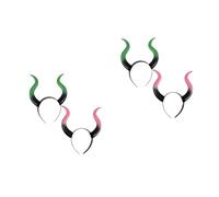 GOTTAJOY 4pcs Halloween Devil Horn Headbands Bull Cosplay Costume Accessory Demon Headdress Gothic Carnival Hairband