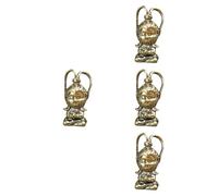 GOTTAJOY 4pcs Handmade Copper Monkey King Pendant Traditional Chinese Style Keychain Charm Wukong Statue Chinese Style Ornament Diy Monkey Pendant