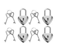 GOTTAJOY 4pcs Heart Shaped Padlock Romantic Love Lock for Couples Travel Anniversary Wedding Valentine's Day Wishing Memory Lightweight Metal Silver