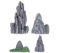GOTTAJOY 4pcs Miniature Bonsai Landscaping Resin Rockery Decorative Ornaments for Garden Fish Tank Indoor Diy Accessories