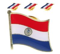GOTTAJOY 4pcs Paraguayan Flag Enamel Metal Lapel Pins Iron Patriotic Badges for National Pride Celebrations Travel Souvenirs
