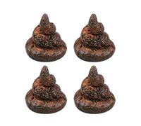 GOTTAJOY 4pcs Realistic Fake Poop Figurines Mini Resin Decorations for Miniature Landscape Dollhouse Accessories Prank Gag Toys
