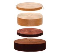 GOTTAJOY 4pcs Two-tone Velvet Ribbon for Diy Gift Bows and Wrapping, 5yards in Khaki and Brown