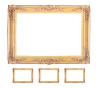 GOTTAJOY 4pcs Wedding Photo Booth Props Handheld Gold Paper Picture Frames for Diy Photography Party Decoration Selfie Accessories