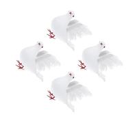 GOTTAJOY 4pcs White Artificial Peace Doves with Large Wings for Wedding Home Decoration Photo Props