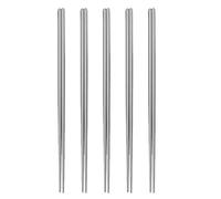 GOTTAJOY 5pair Extra Long Anti-slip Stainless Steel Chopsticks 36cm for Frying Hot Pot Noodles Reusable Cooking Utensils