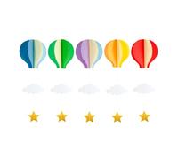 GOTTAJOY 5pcs 3d Multicolored Hot Air Balloon Cloud Hanging Party Decor for Ceiling Birthday Baby Shower Wedding Holiday