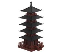 GOTTAJOY 5pcs Chinese Traditional Miniature Pagoda Aquarium Decoration for Fish Tank Bonsai Micro Landscape Ornament 4x4.7x10cm