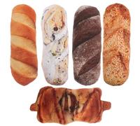 GOTTAJOY 5pcs Creative Simulation Bread Pillow Plush Toy Realistic Toast Shaped Cushion for Home Decor Sofa Bed Office and Photography Prop