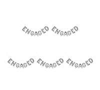 GOTTAJOY 5pcs Engaged Balloons Silver Foil Love Letters for Wedding Proposal Party Decorations Bridal Shower Backdrop Photo Props