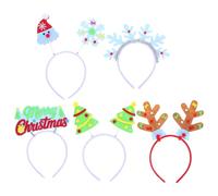 GOTTAJOY 5pcs Glow in Dark Christmas Headbands Reindeer Antlers Snowflake Hair Hoops Holiday Party Accessories Decorations