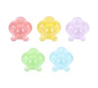 GOTTAJOY 5pcs Glow in The Dark Cute Pumpkin Carriage Figurines Assorted Colors Diy Craft Desktop Decor Fairy Garden Accessories for Kids