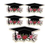 GOTTAJOY 5pcs Graduation Cap Brooch Pin Metal Lapel Pins Creative Academic Hat Badge for Party Decorations and Gifts
