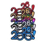 GOTTAJOY 5pcs New Year Glasses Funny 2026 Eyewear Plastic Party Photo Props Celebration Accessories for Graduation Events