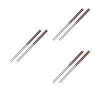 GOTTAJOY 6pairs Extra Long Anti Slip Heat Resistant Wooden Cooking Chopsticks with 304 Stainless Steel 40cm for Hotpot Frying Noodles