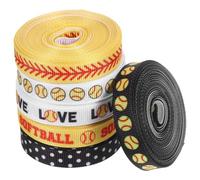 GOTTAJOY 6pcs Baseball Softball Ribbons with 1cm Width for Crafting Party Decorations Diy Sewing Projects in Assorted Styles