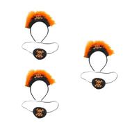 GOTTAJOY 6pcs Creative Halloween Orange Plume Skull Eye Patch Pirate Headband Korean Style Unisex Kids Caribbean Cosplay Costume