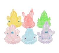 GOTTAJOY 6pcs Glow in The Dark Miniature Castle Car Dashboard Ornaments for Home Desk Office Decoration Adorable Night Light Gift Kids Adults