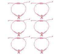 GOTTAJOY 6pcs Handmade Braided Rope Bracelet for Women Adjustable Awareness Jewelry Inspirational Health Conscious Friends