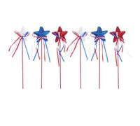 GOTTAJOY 6pcs Independence Day Star Wands Patriotic Ribbon Sticks 4th of July Party Decor for Memorial American Celebration