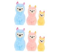 GOTTAJOY 6pcs Mini Resin Alpaca Figurines Cute Tiny Animal Ornaments for Potted Plants Micro Landscape Home Office Desk Bookshelf Decor