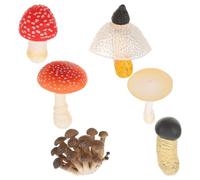 GOTTAJOY 6pcs Realistic Mini Mushroom Figurines Artificial Vegetable Decor for Cake Toppers, Diy Crafts, Home Ornament
