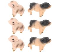 GOTTAJOY 6pcs Realistic Pig Figurines Farm Animal Toys Educational Cognitive Playset for Kids Miniature Piggy Models