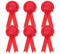 GOTTAJOY 6pcs Red Tinplate Ribbon Decorative Lapel Pins for Graduates Bridesmaids Graduation Wedding Party