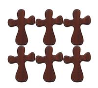 GOTTAJOY 6pcs Wooden Holding Cross Religious Prayer Meditation Tool for Catholic Christian Worship Comfort