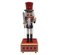 GOTTAJOY 6pcs Wooden Nutcracker Music Box Wind Up Christmas Soldier Toy for Holiday Party Decorations