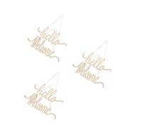 GOTTAJOY 6pcs Wooden Welcome Cutout Hanging Sign Ornament for Holiday Party Shop Home Decoration