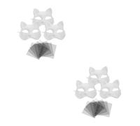 GOTTAJOY 6sets Diy Unfinished Blank White Pulp Paper Cat Face Mask for Hand Painting Decorative Craft