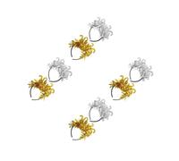 GOTTAJOY 8pcs 2026 New Year Headband Glitter Party Hair Accessories for Women Holiday Celebration Gold Silver Headwear