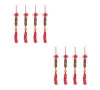GOTTAJOY 8pcs Chinese New Year Horse Pendant Bonsai Ornament Lucky Coin Decor with Tassel for Home Spring Festival Decoration