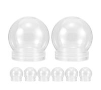 GOTTAJOY 8pcs Clear Plastic Snow Globe Jars with Twist Caps for Diy Crafts Christmas Ornaments and Mini Plant Terrariums